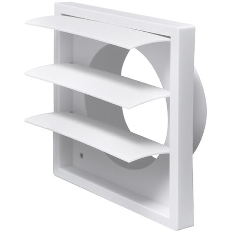 Grille de ventilation carrée - avec clapet anti-retour - pour sortie de ventilateur d'extraction - pour conduit de 125 mm