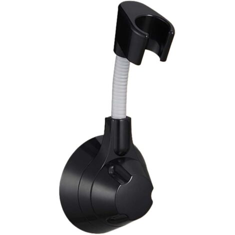 Support mural de la pomme de douche, réglable à 360 °, sans forage requis, adapté à la piste de douche à main, noir