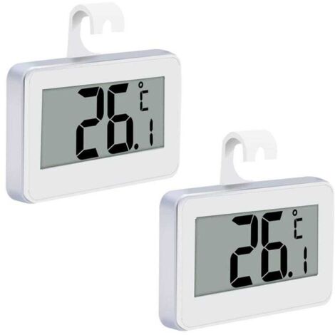 2 thermomètres numériques étanches avec écran LCD facile à lire, parfaits pour une utilisation en extérieur, blancs (1/5)