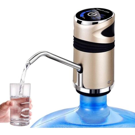 Distributeur de bouteille d'eau universel avec pompe à eau, distributeur d'eau électrique, rechargeable par USB, doré. (1/5)