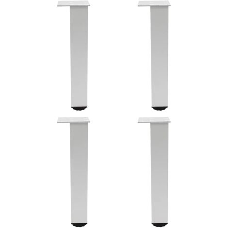 Pieds de meubles réglables en aluminium, lot de 4, pour meubles, canapés et tables, argent, 35 cm (plage de réglage 350-368 mm)