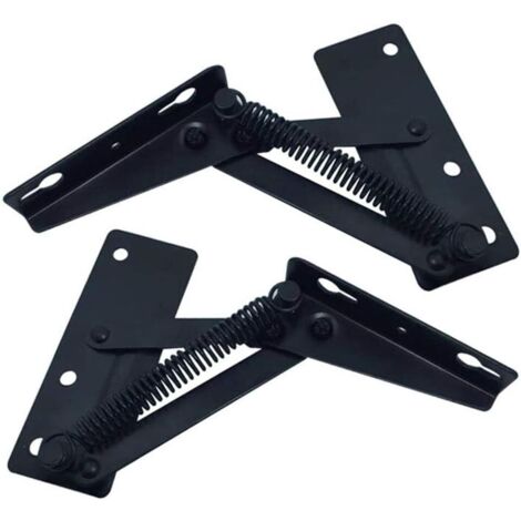 supports de levage pliables noirs à 80 degrés, charnières à ressort noires largement utilisées dans les systèmes de levage de canapés et les supports (1/5)