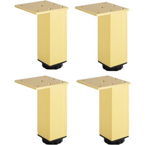 Pieds de meubles réglables en aluminium, lot de 4, pour meubles, canapés et tables, doré, 10 cm (plage de réglage 100-118 mm) (1/5)
