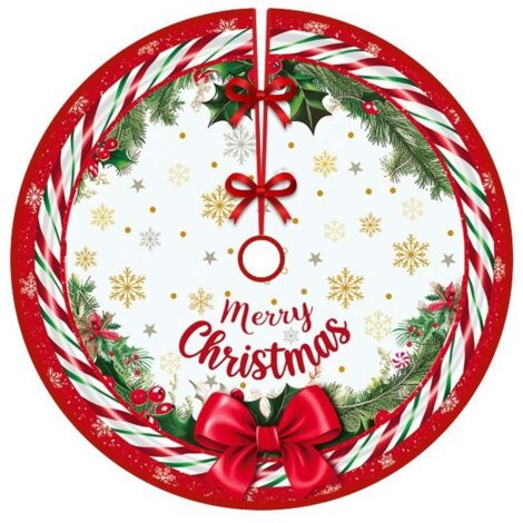 Jupe de sapin de Noël, décoration de tablier de fond de sapin de Noël vintage, diamètre 120 cm (1/5)