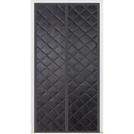Rideau de porte magnétique isolant, fermeture automatique, tissu Oxford, frais en été, chaud en hiver - Noir, 95 cm x 220 cm (1/5)