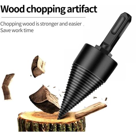 Fendeur De Bûches Foret Électrique 50mm Avec 3 Tiges Amovibles - Acier Carbone