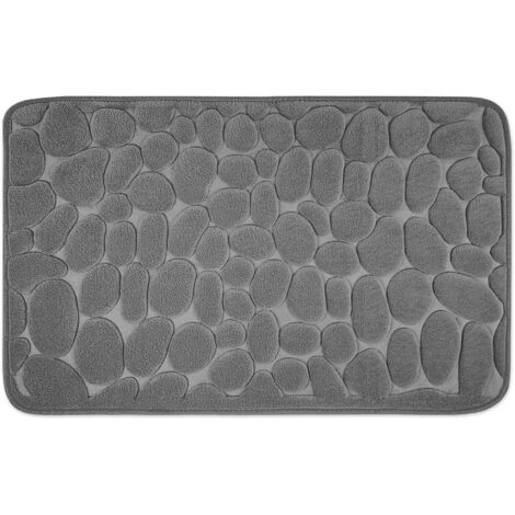 Tapis de bain antidérapant en mousse à mémoire de forme - Tapis de bain 40 x 60 cm - Gris (1/5)