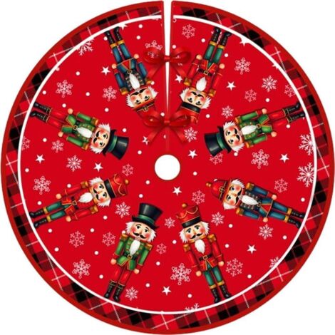 Jupe de sapin de Noël, motif Casse-Noisette, décoration de tablier de base de sapin de Noël, diamètre 90 cm (1/5)