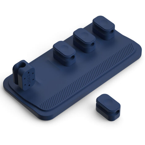 pince magnétique bleue pour câbles, organiseur de câbles, support de rangement pour câbles de chargeur, d'ordinateur ou de téléphone, avec 5 boucles (1/4)