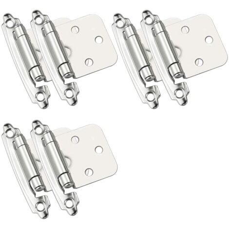 Lot de 6 charnières à fermeture automatique en acier laminé à froid avec ressort et amortisseur pour portes, placards, armoires à chaussures, bibliot (1/5)