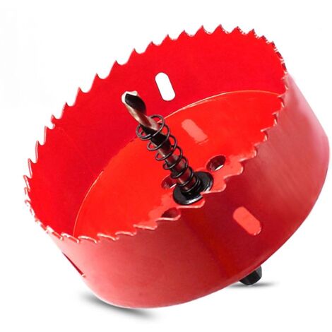 Scie cloche, outil de perçage pour métaux - Rouge, tige de 10 mm, diamètre de 100 mm, profondeur de trou de 36 mm (1/5)