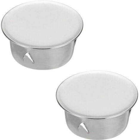 Couvercle de cheminée, étanchéité réglable, couvercle de trou rond, adapté aux tuyaux de diamètre 40 mm, argent - 2 pièces (1/5)