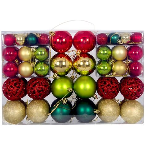 Boules de Noël avec anneaux de suspension, idéales pour les décorations suspendues lot de 100 boules de Noël (1/4)