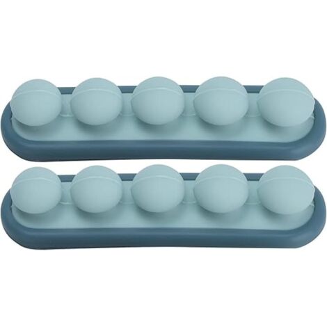 Lot de 2 clips de rangement de câbles en silicone auto-adhésif pour organiser les câbles de charge USB et les cordons d'alimentation [Bleu foncé + Bl (1/5)