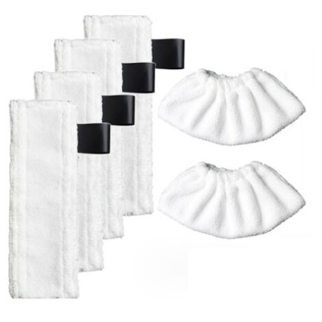 Comprend 6 chiffons : un chiffon en microfibre et des lingettes humides, adaptés aux nettoyeurs vapeur Kärcher SC 2 SC 3 SC 4 SC 5. (1/5)