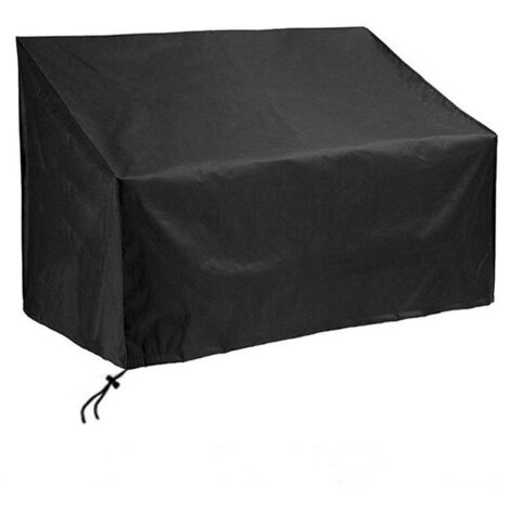 Housse noire pour banc de jardin trois places, housse imperméable pour banc d'extérieur, tissu Oxford 210D (69 x 49 x 155 cm) (1/5)
