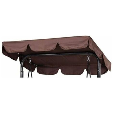 Toile de rechange imperméable pour balancelle de jardin 210D, protection solaire et UV pour fauteuil à bascule (Café, 195×125×15 cm) - Trois places