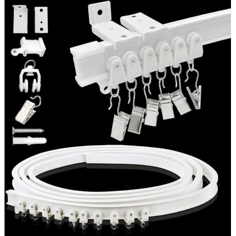 Ensemble de rails SucceBuy pour rideaux de plafond 9,9 pi, système auto-adhésif sans perçage Ensemble de rails SucceBuy pour rideaux de plafond 9,9 pi, système auto-adhésif sans perçage
