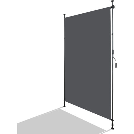 Store vertical extérieur à fixation par pince, extensible, installation sans perçage, anthracite, avec manivelle, 200 x 270 cm (1/4)