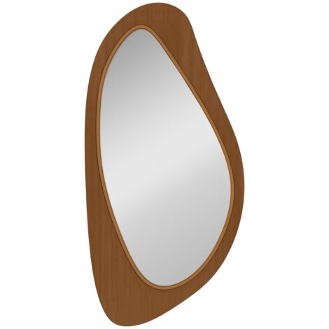 Miroir mural/miroir de fenêtre avec cadre en placage de pin pour chambre/salon, 91,5 x 45 x 3 cm, bois naturel (1/5)