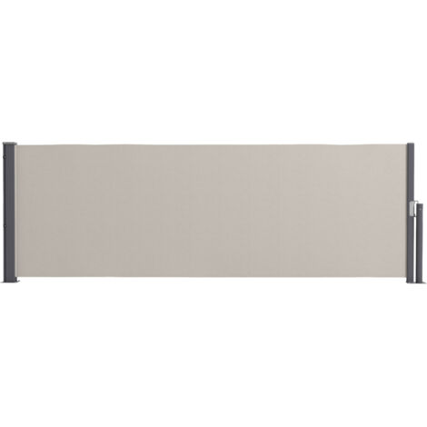 Store latéral extensible 300 x 100 cm pour jardin, brise-vue avec protection UV et coupe-vent, en polyester gris clair (1/5)