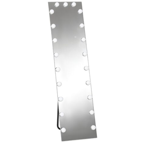 Miroir sur pied pleine longueur 150 x 40 cm, éclairage LED RGB avec 21 ampoules, 7 couleurs, interrupteur tactile et fonction mémoire. (1/5)