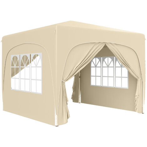 Pavillon 3x3m, tente de réception pliable, tente de jardin avec 4 panneaux latéraux, sac de rangement (1/5)