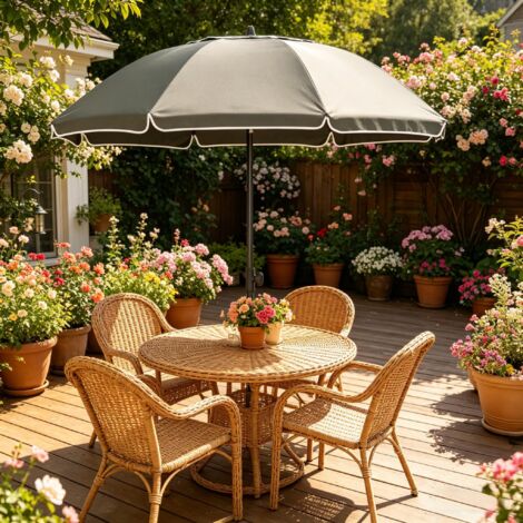 Parasol de plage pliable, parasol de jardin, parasol d'extérieur, parasol de plage rond (parasols uniquement) (1/5)