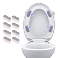 8 butées de siège, rehausseurs de siège auto-adhésifs, fixation pour abattant de WC, butées en caoutchouc pour abattant de WC,4,51,82 cm