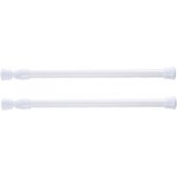 Lot de 2 tringles à rideau de douche télescopiques, sans perçage, pour douche, baignoire, armoire, blanc, largeur 40-70 cm