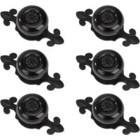 Round Door Knobs Vintage Drawer Knobs Drawer Handles with Screws for Wardrobe Office Bedside Bookcase Furniture 6 Pieces Black