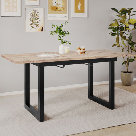 Mesa de comedor extensible de 180x80x75 cm, MDF, marrón, mesa de centro