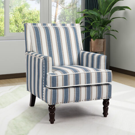 Sillón reclinable para adultos en pana, sillón con respaldo, para salón y dormitorio, azul