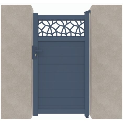 Portillon aluminium C07 Gris 7016 - Largeur entre piliers 1048mm - Hauteur 1800mm (1/2)