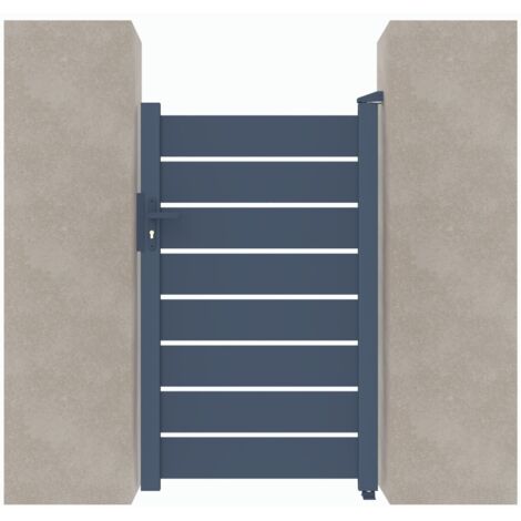 Portillon aluminium ajouré C06 Gris 7016 - Largeur entre piliers 1048mm - Hauteur 1600mm (1/2)