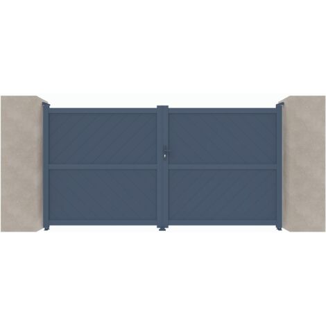 Portail aluminium battant C05 Gris 7016 - Largeur entre piliers 3060mm - Hauteur 1800mm (1/2)