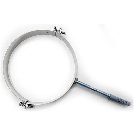 Abrazadera de montaje con collar y taco de acero inoxidable pulido DN180 conducto de humos, tubo de acero inoxidable 316