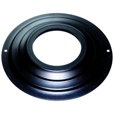 Roseta de 100 mm de diámetro exterior 230 mm pintada en negro para conducto de humos de pellets