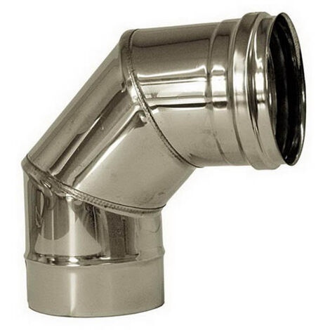 Curva de 90° para conducto de humos DN 80 tubo de acero inoxidable 316