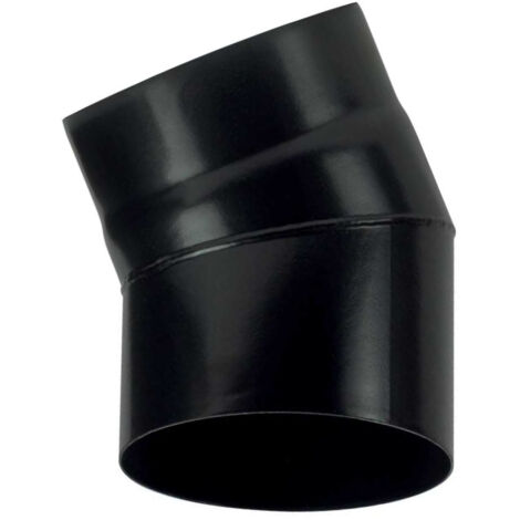 Curva de 30 DN 150 esmaltada pintada a 600 grados para estufa de leña tubo negro de acero CE Made in Italy