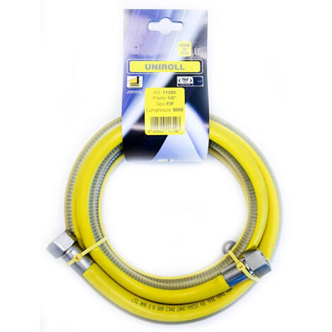 Tubo de gas de acero inoxidable con revestimiento flexible de 100 cm UNI EN 15266