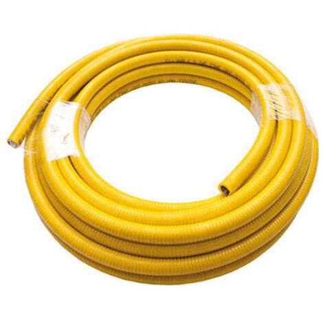Tubo flexible de acero inoxidable de 5 m. 1/2" uniroll rollo recubierto para gas UNI EN 15266.