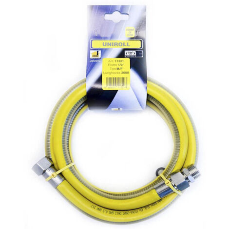 Tubo de gas inoxidable Uniroll 1/2" M/F-F/F En15266 200 cm