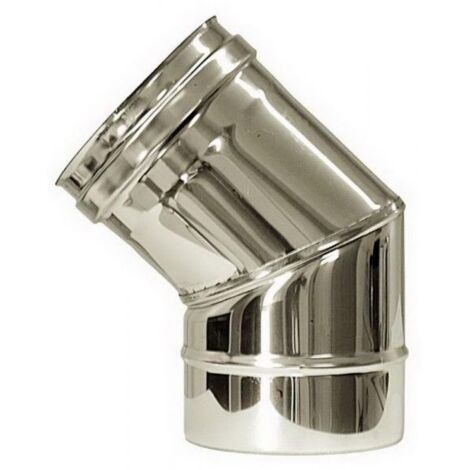 Tubo de chimenea de doble pared aislada de acero inoxidable curvada 45° dn 150/200