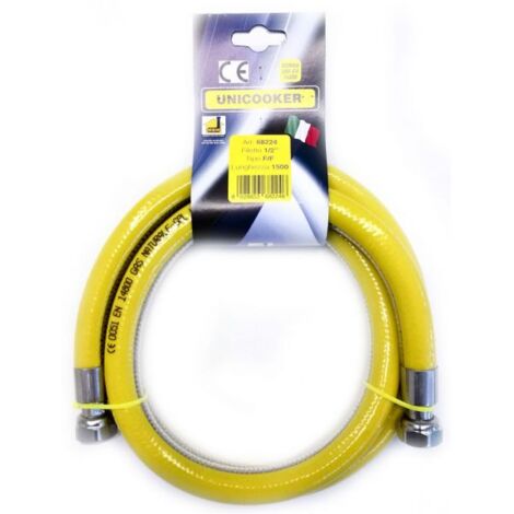 Tubo flexible de gas para cocina 1,5 m 1/2" EN 14800 UNICOOKER F/F CE EN 14800 L 150 cm