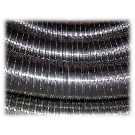 Tubo de acero inoxidable 316 flexible de 10 m de longitud, diámetro interno de 120 mm, liso, según norma CE EN 1856-2