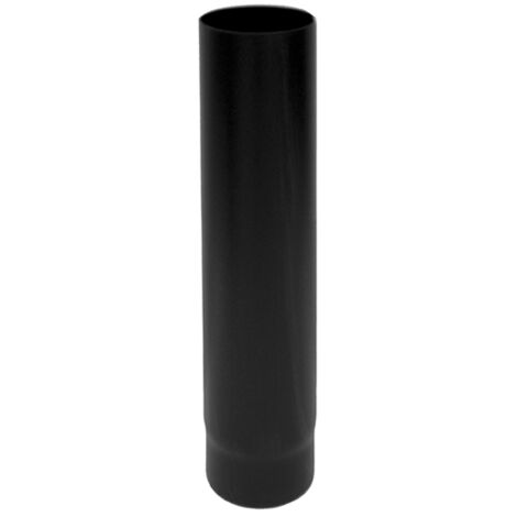 Tubo de chimenea de 1 m. DN 150 esmaltado negro para estufa de leña, resistente a 600 grados, CE, Made in Italy