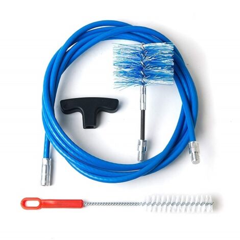 Kit de 3 metros para limpieza de chimenea, tubos de pellet DN 80, profesional, escobilla flexible