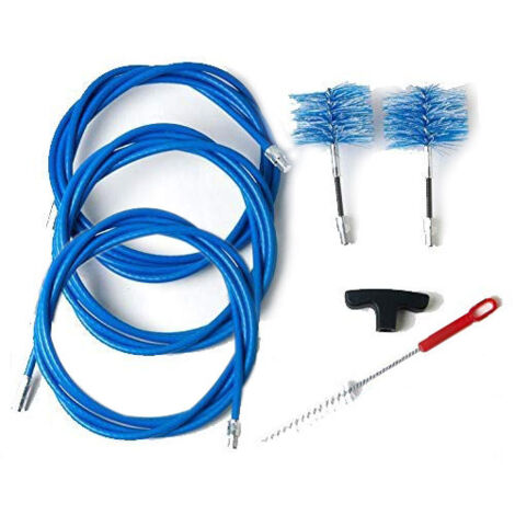KIT de 9 metros y 2 escobillas para pellets, 80 mm, limpieza de estufa, tubos y chimenea