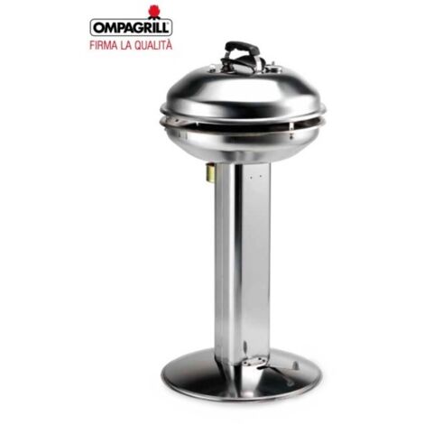 Parrilla de cocina en acero inoxidable D 47 cm con tapa para usar horno de pellets, Made in Italy (1/5)
